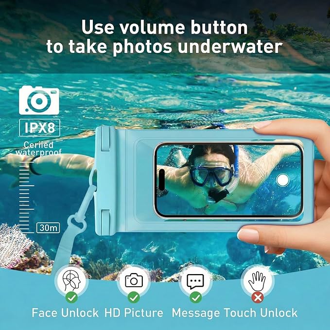 Waterproof Phone Pouch, with Interior Card Pocket, Large Waterproof Phone Case - Image 2
