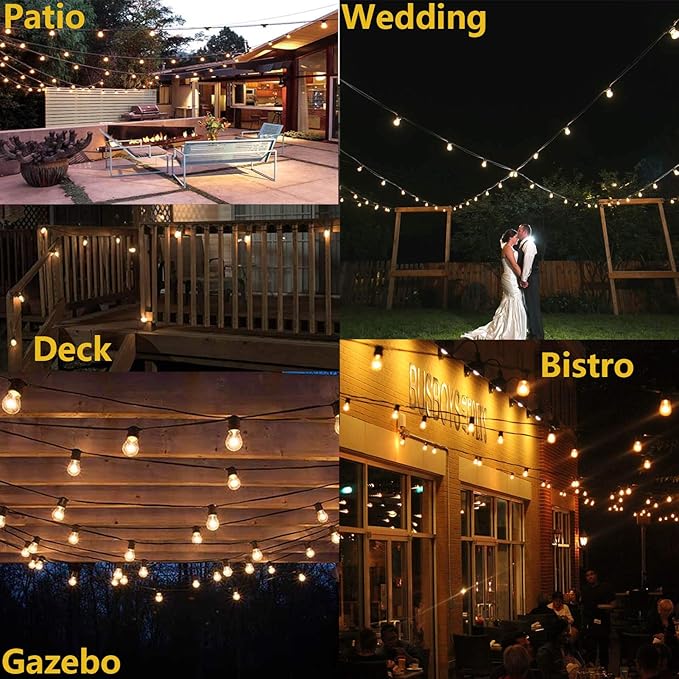 Outdoor String Light 48FT LED Heavy-Duty Patio Lights String Linkable - Image 6