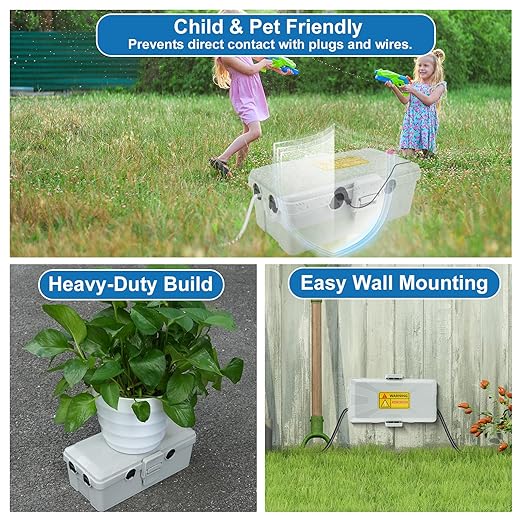 NineLeaf Outdoor Electrical Box Waterproof, Medium Weatherproof Electrical Box - Image 4