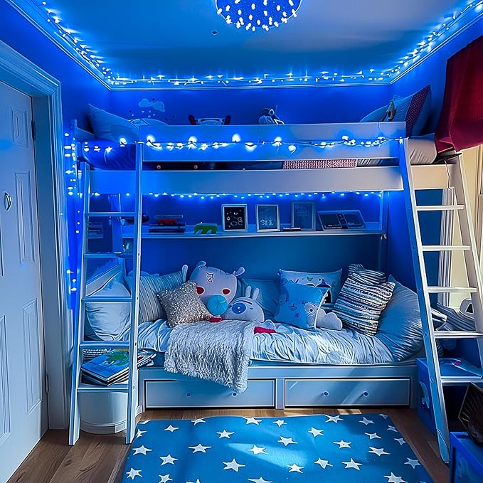 JMEXSUSS Blue Christmas String Lights Indoor Outdoor, 66ft 200 LED Blue String - Image 3