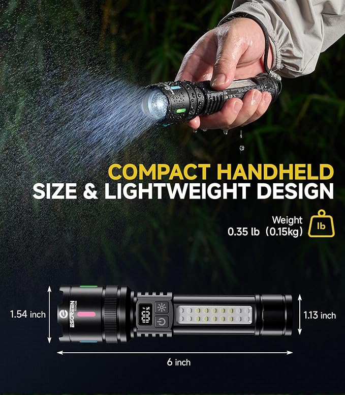 Esgreen LED Rechargeable Flashlights High Lumens 20000 2 Pack, Single Click - Image 8