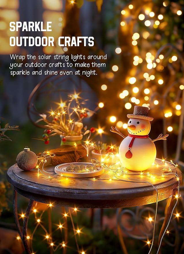 Minetom Solar String Lights for Outside, 33Ft 100 LED Outdoor Solar Fairy Lights - Image 8