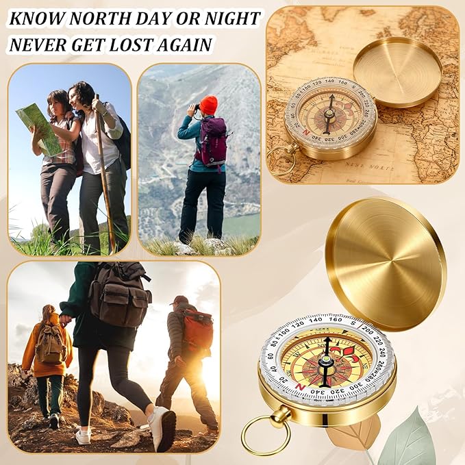 Brass Compass for Hiking Large Dial Pocket Compass - Image 4