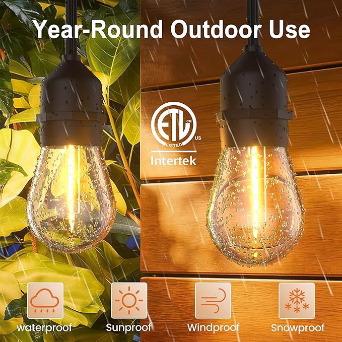 SUFEIMAS LED-Outdoor-String-Lights-Patio-Light-Outside 100FT Waterproof String - Image 6