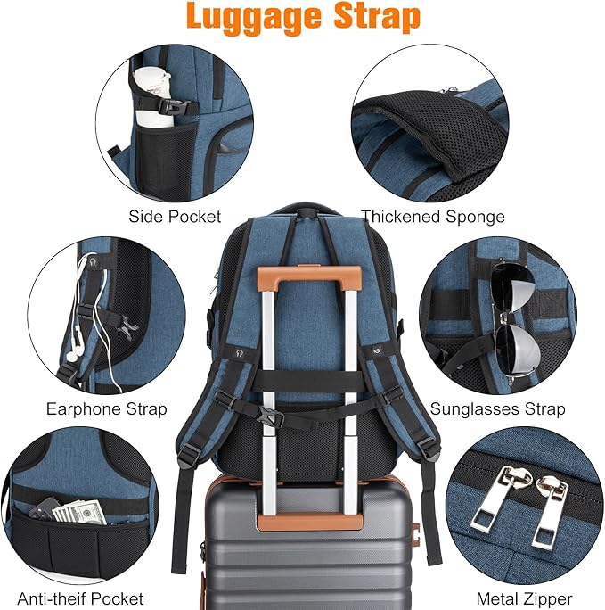 Insulated Lunch Backpack Fit 17" Laptop, Work Backpack - Image 6