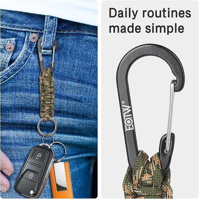 EOTW Paracord Keychain for Men Women Paracord Carabiner Backpack Keychain - Image 3