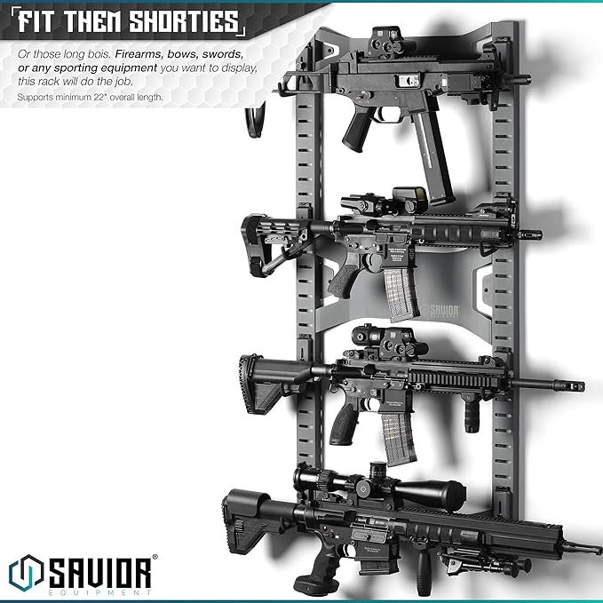 Savior Equipment Horizontal Steel Wall Mount Firearm Rifle Display Rack - Image 2