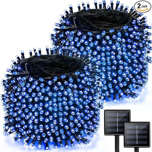 2 Pack 480 LED Solar Chrismas Lights Outdoor, 170 FT Super Long Solar String by Albelt
