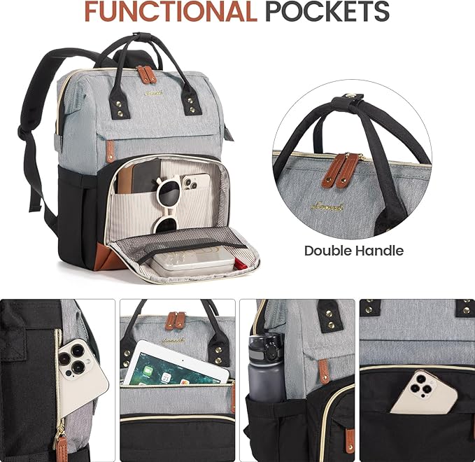 LOVEVOOK Laptop Backpack for Women, 15.6 Inch Work Business Backpacks Purse - Image 4
