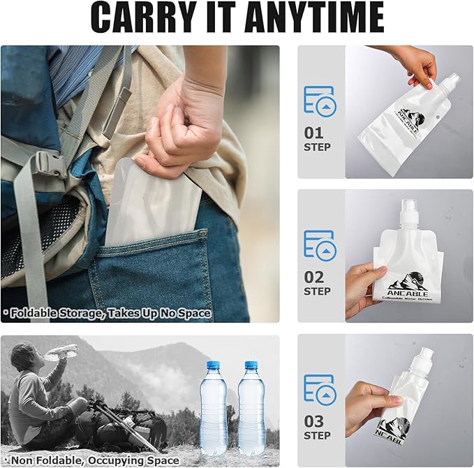 Ancable 17oz Collapsible Water Bottles, BPA-Free Water Bottle - Image 5