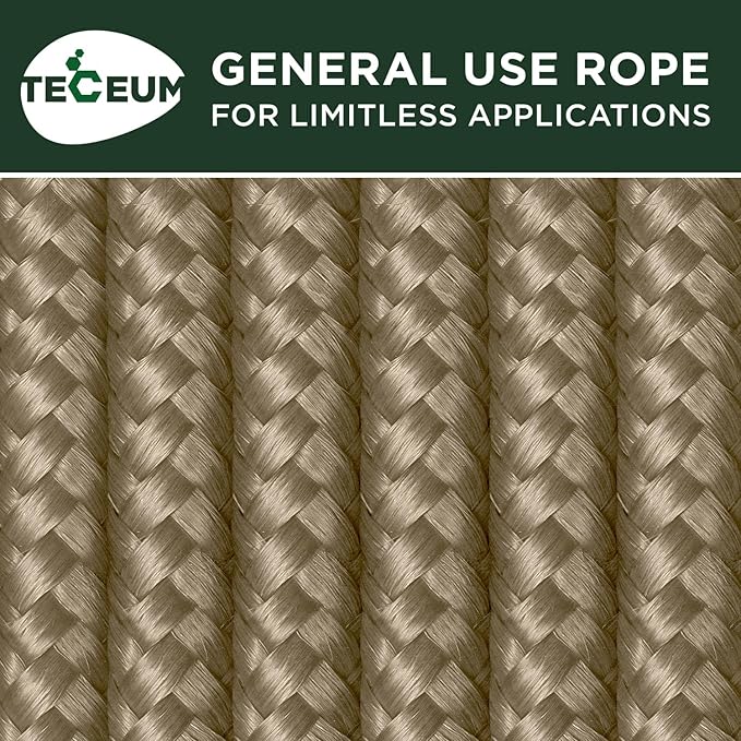 TECEUM Rope – 90 Feet x 1/4 Inch – Coyote Brown – Strong All-Purpose Utility - Image 9