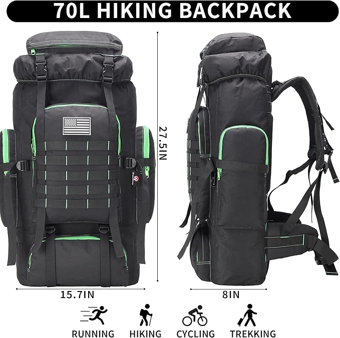 Hiking Backpack for Men 70L/100L Camping Backpack Military Rucksack Molle 3 - Image 2