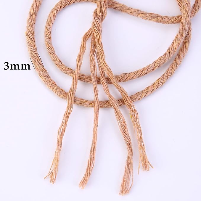 Brick Red Macrame Cord 3mm x 109Yards, Colored Cotton Rope Craft Cord Colorful - Image 3