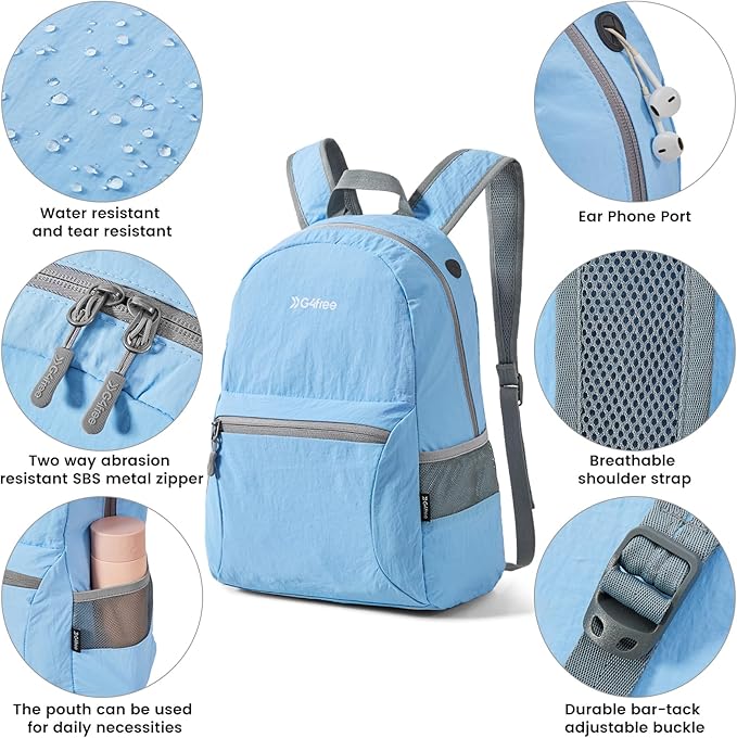 G4Free 20L Lightweight Packable Backpack Travel Hiking Daypack Foldable Backpack - Image 4
