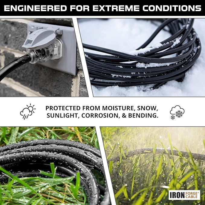 Iron Forge Cable 2 Pack 12 Gauge Outdoor Extension Cord 25 Ft, SJTOW 12/3 Heavy - Image 3