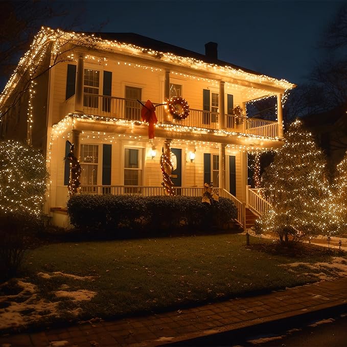 ASENEK Extra Long Christmas Decorative Outdoor String Light 197 Feet 600LED 8 - Image 5