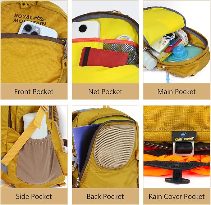Hiking Backpack With Rain-cover, 30L Travel Backpacks - Image 4