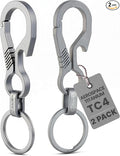 Titanium Carabiner Keychain Hook – Ultra-Light and Strong 2-Pack EDC Carabiner by ALIENSYSTEM