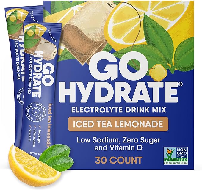 GoHydrate Low Sodium Electrolytes Powder Packets Sugar Free by GoHydrate