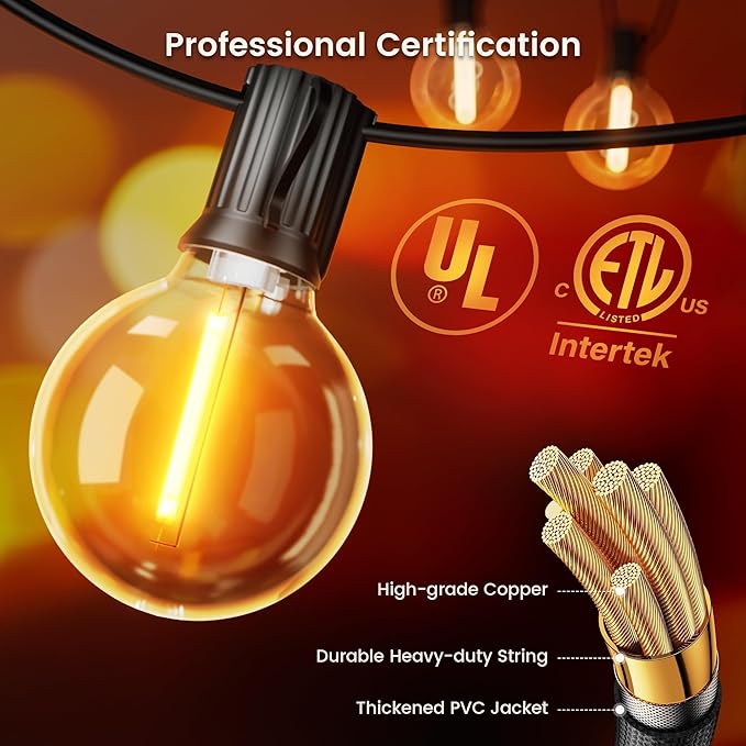 OHLUX Outdoor String Lights, 180FT LED Patio Lights - Image 4