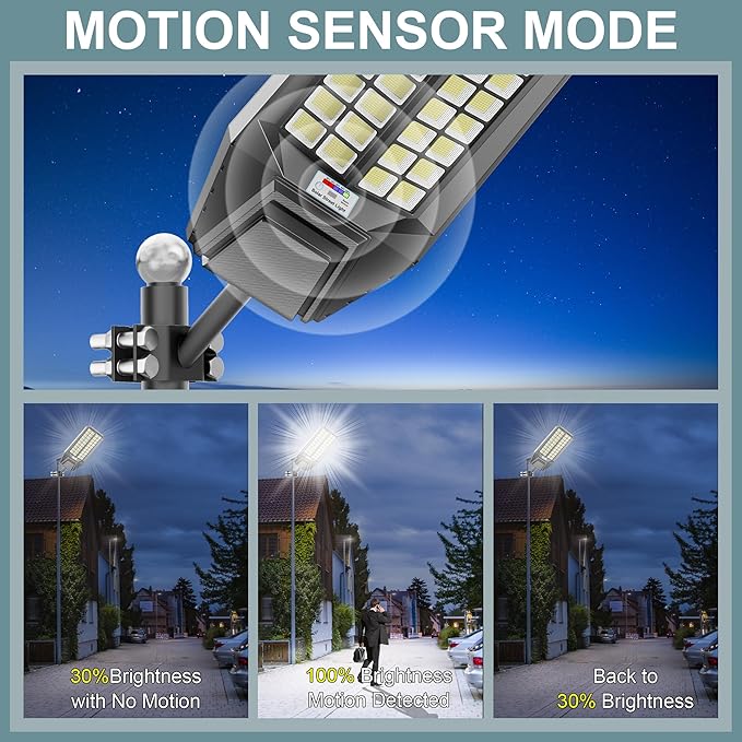Solar Street Lights Outdoor, Commercial Grade Dusk to Dawn LED Security Flood - Image 5
