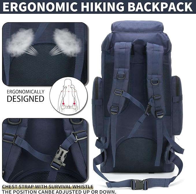 Hiking Backpack for Men 70L/100L Camping Backpack Military Rucksack Molle 3 - Image 5