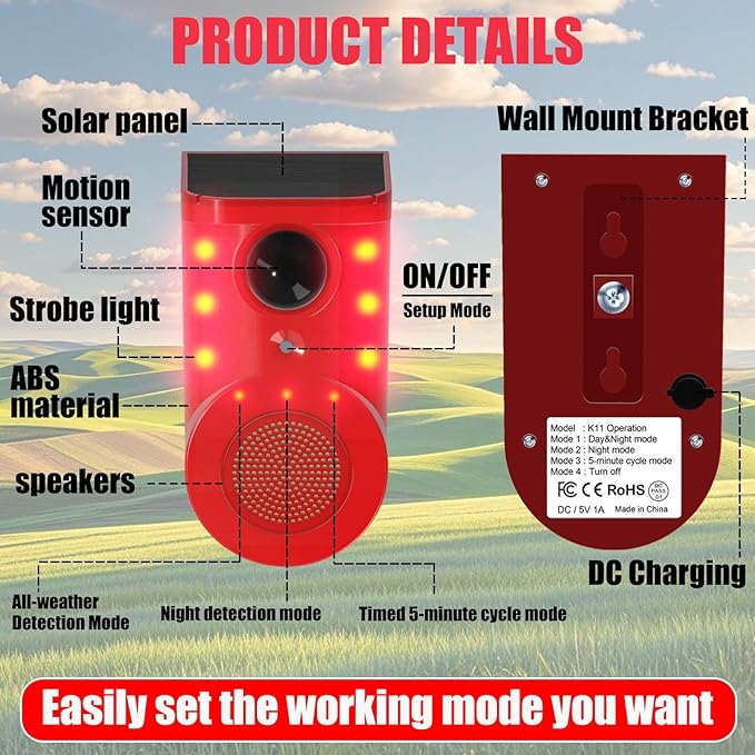 Solar Motion Sensor Alarm Device - Image 9