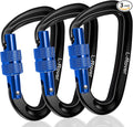 3 Heavy Duty Carabiner Clips 12kN-Lightweight Locking Carabiners by Ultra+Sturdy+Carabiner