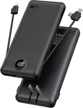 Portable Charger, Power Bank Built-in Cables and AC Wall Plug, VRURC USB C by Home