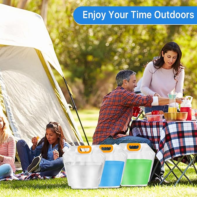 12 Pack Collapsible Water Container Bag 1.3 Gallon Emergency Foldable Water - Image 7