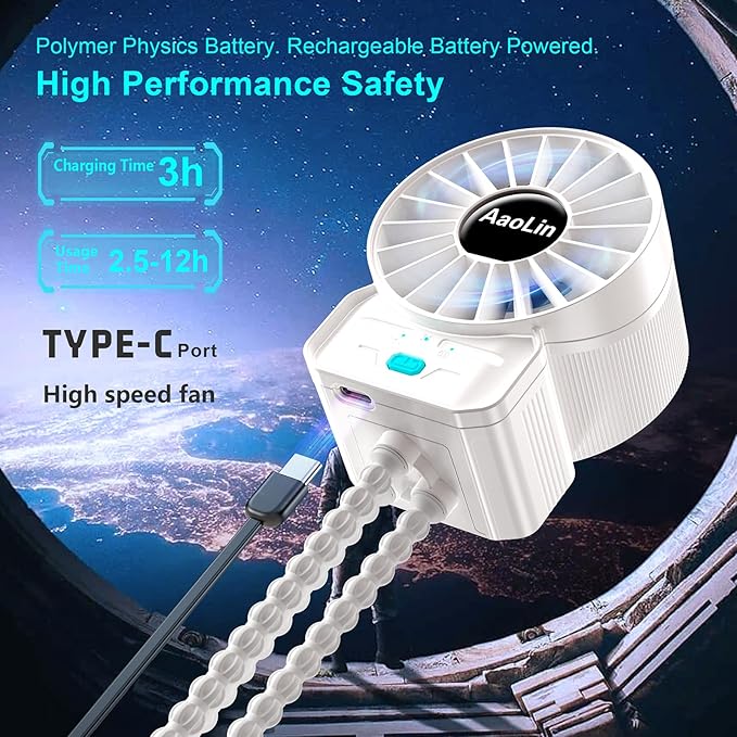 2 Pack Multifunctional Portable Stroller Fan 4 Speed 6600rpm High Speed Usb - Image 4
