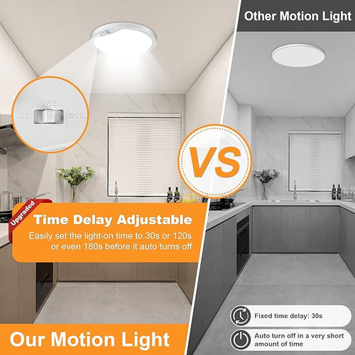 2-Pack Motion Sensor Ceiling Lights Hard-Wired, 9Inch Indoor Motion Activated - Image 2