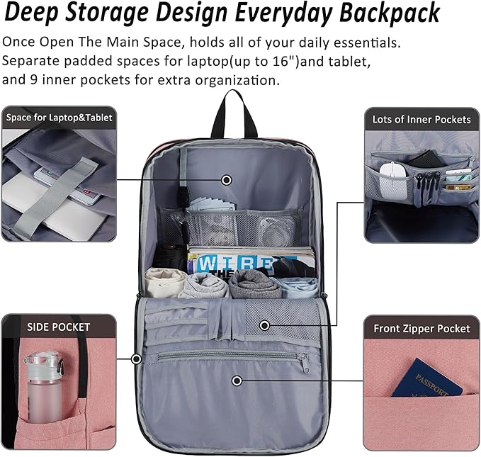 MAXTOP Deep Storage Laptop Backpack Business Anti-theft Backpacks College - Image 2