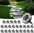 Peasur Mini Solar Ground Lights, 24 Pack Flat Solar Disc Lights Outdoor by Peasur