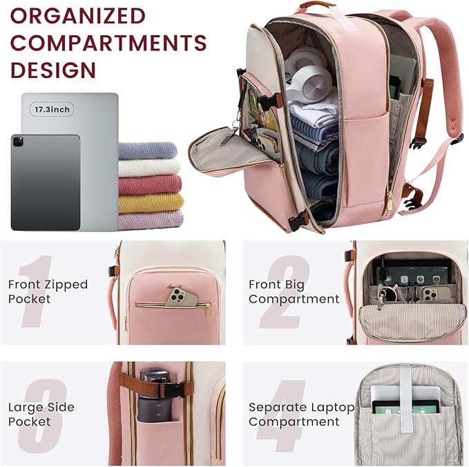LOVEVOOK 50L Travel Backpack for Women & Men, Airline Approved Carry On Luggage - Image 5