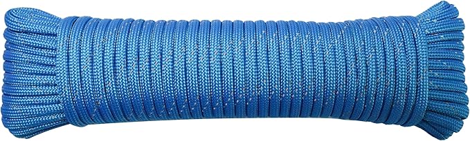 Paracord Rope, Reflective III Parachute Cord 7 Strand Core 550lb, 100ft Blue by LUOPUTUO