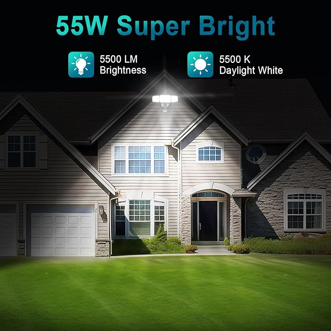 USTELLAR 55W Plug in Motion Sensor Lights Outdoor, Flood Lights Motion Sensor - Image 7