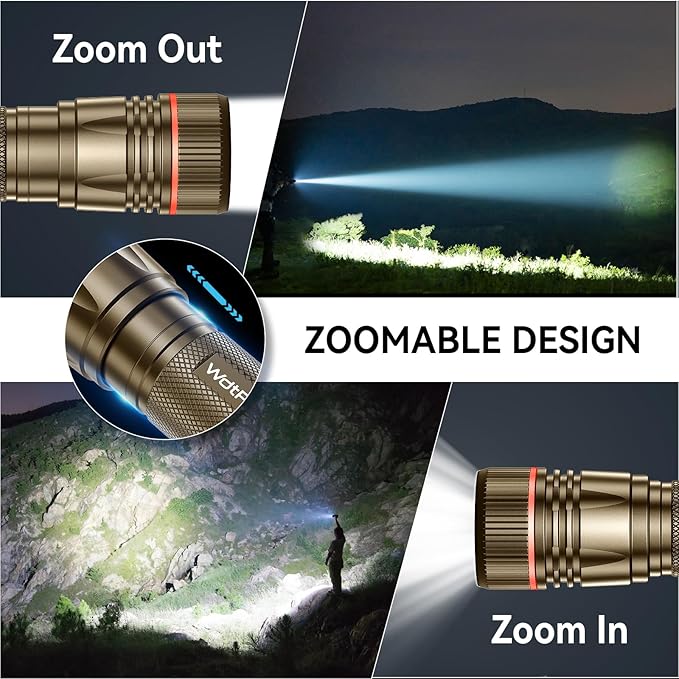 WdtPro Rechargeable Flashlights High Lumens, 2 Pack 10H Long Lasting Super - Image 6