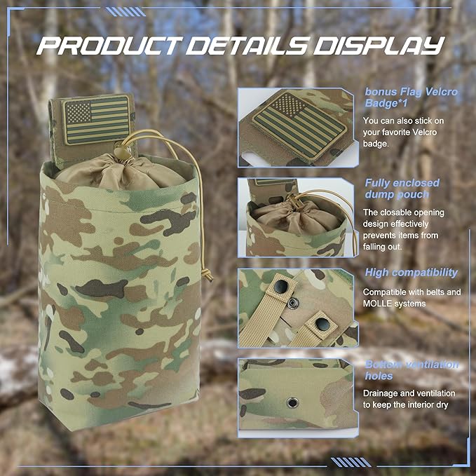 Tactical Dump Pouch for Battle Belt & MOLLE Systems | Foldable Mag Pouch - Image 6