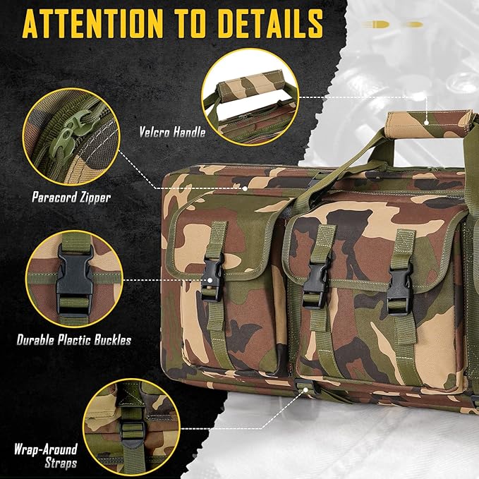 DULCE DOM 32/36/42/48/52 inch Double Rifle Case Soft Gun Bag - Image 5