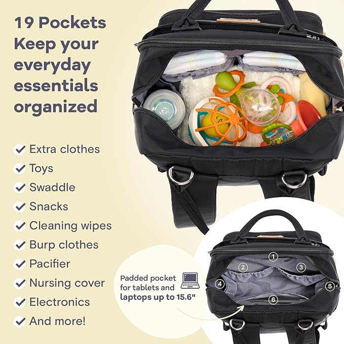 RUVALINO Diaper Bag Backpack-Expandable Baby Bag - Image 6