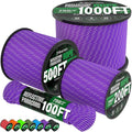 Reflective Paracord Rope 750 lb - 100ft 5/32" Parachute Cord 4MM 12-Strand para by Triberion