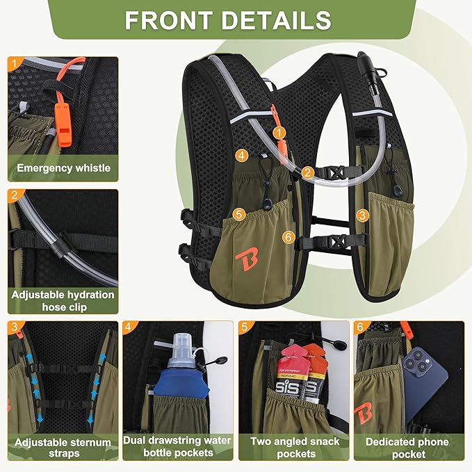 BECOJADDE Running Vest Hydration Backpack - Image 2