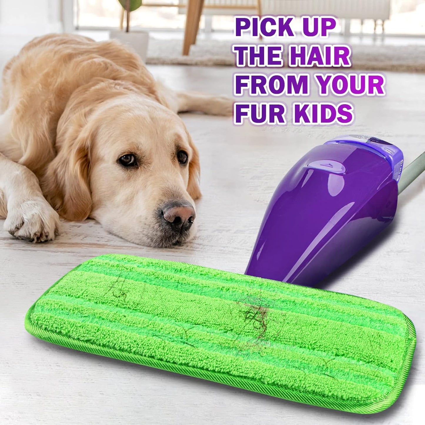 Orighty Reusable Mop Pads Compatible with Swiffer WetJet - Microfiber Pad Refill Machine Washable for Household Cleaning - Cleaning Floor Mop Head Pads Work Wet and Dry - Pack of 2