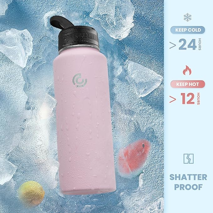 COKTIK 40oz Sports Water Bottle, Stainless Steel Water Bottle - Image 4
