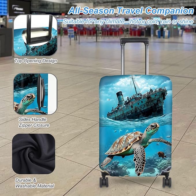 Luggage Cover Protector for 19-20 Inch Suitcases, TSA Approved Elastic Travel - Image 3