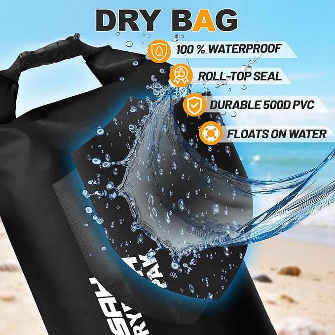 Waterproof Dry Bag, 5L/10L/20L/30L/40L Roll Top Lightweight Storage Backpack - Image 6