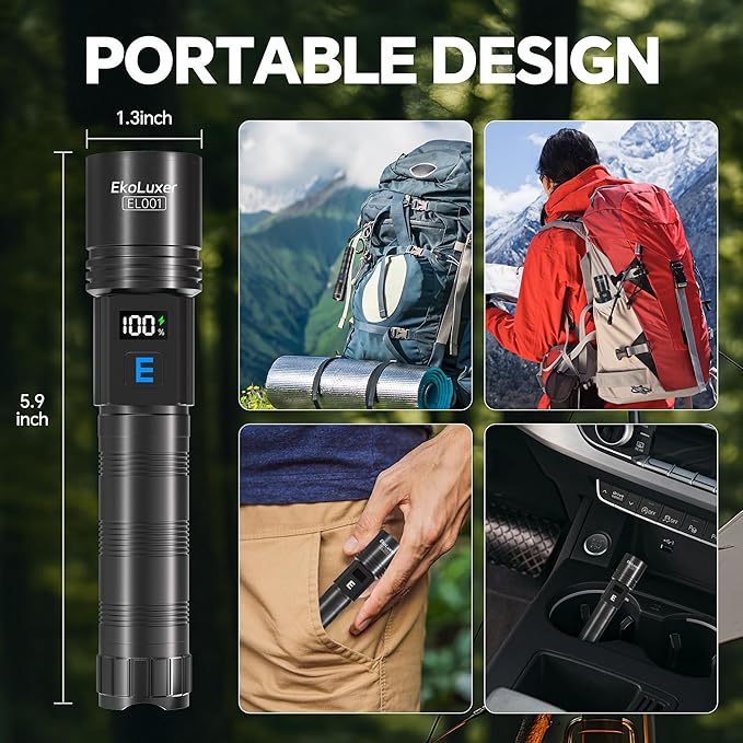 3Pack Rechargeable Flashlights 10000 High Lumens, Super Bright Flashlight - Image 8