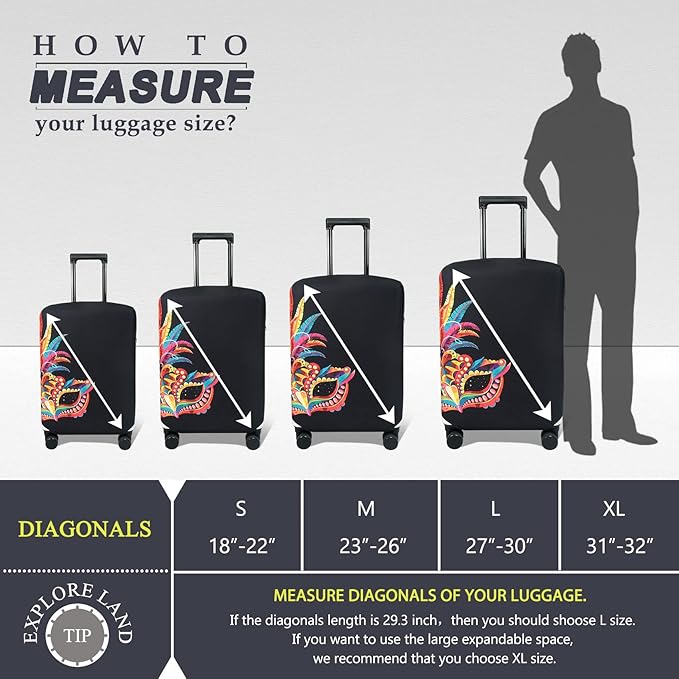 Explore Land Travel Luggage Cover Suitcase Protector Fits 23-26 Inch Case - Image 5