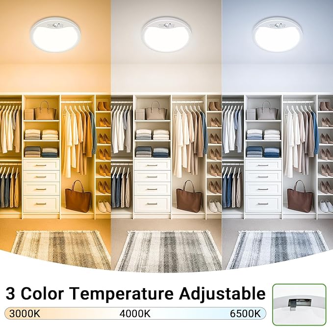 zemty 4Pack 9inch Motion Sensor Ceiling Lights Wired, 18W 1800lm 3CCT/3 - Image 4